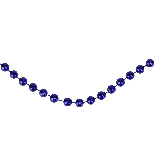 Shiny Sapphire Blue Beaded Artificial Christmas Garland Unlit