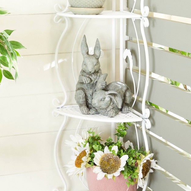 X 8 quot Farmhouse Resin Rabbits Garden Sculpture Olivia amp May