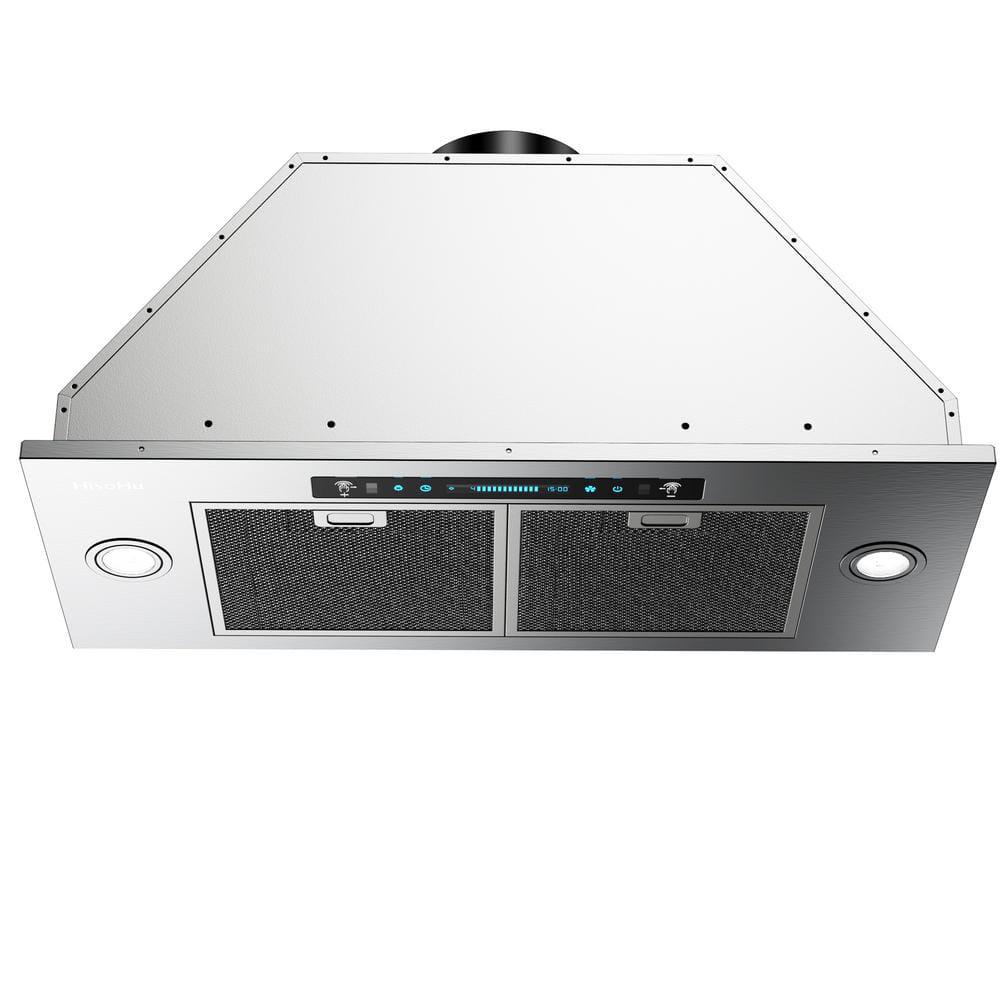 HisoHu 3543 in 900 CFM Ducted Insert Range Hood in Stainless Steel with LED Lights