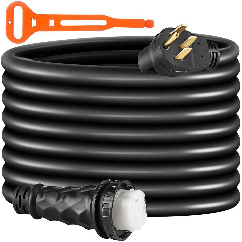 VEVOR RV Shore Power Extension Cord 50 ft. 50 Amp Heavy-Duty Twist Lock Cord 50 Amp RV Replacement Cord UL Approved HJLJQYT50X50DSK01V1