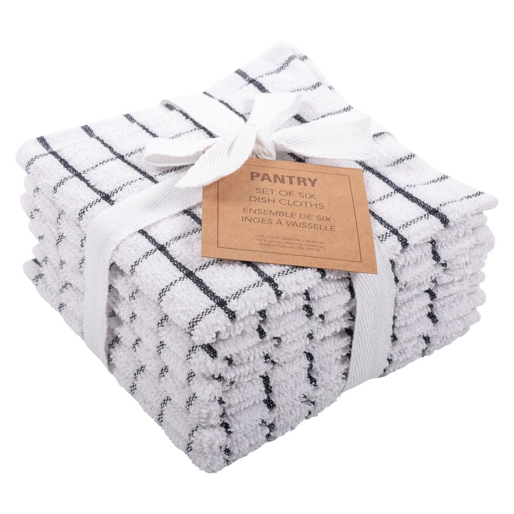 Checkered Terry Dish Cloths  Set of 6