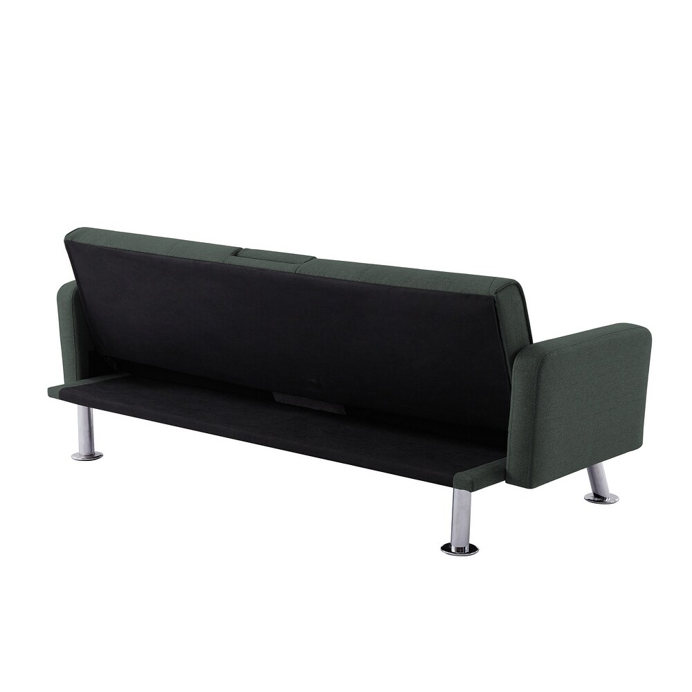 Convertible Folding Sofa Bed Loveseat with Armrest   Tufted Back  Modern Fabric Sleeper Sofa Couch for Living Room