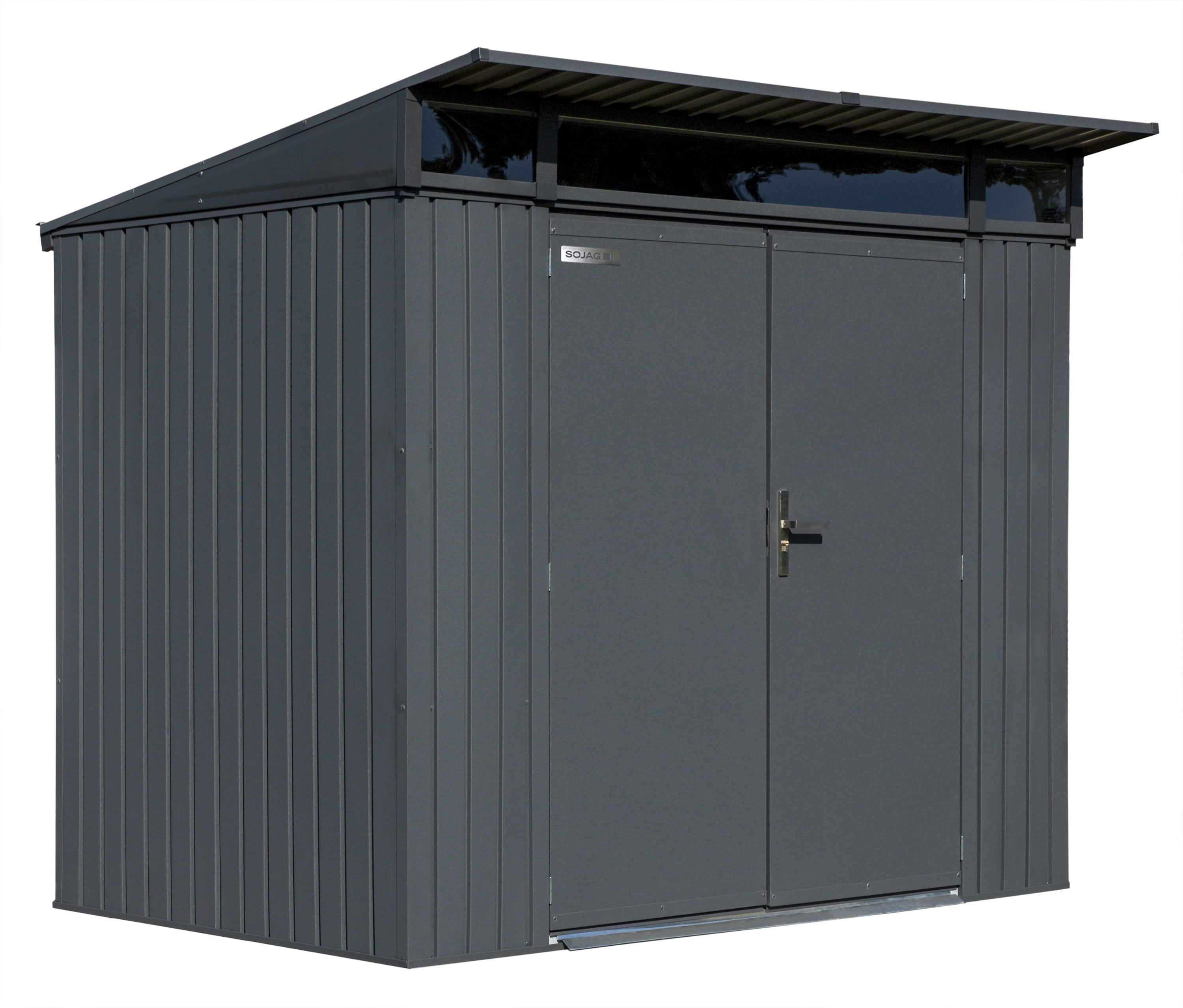 Sojag Denali Outdoor Storage Shed, 8 x 5 ft Metal Shed, Anthracite