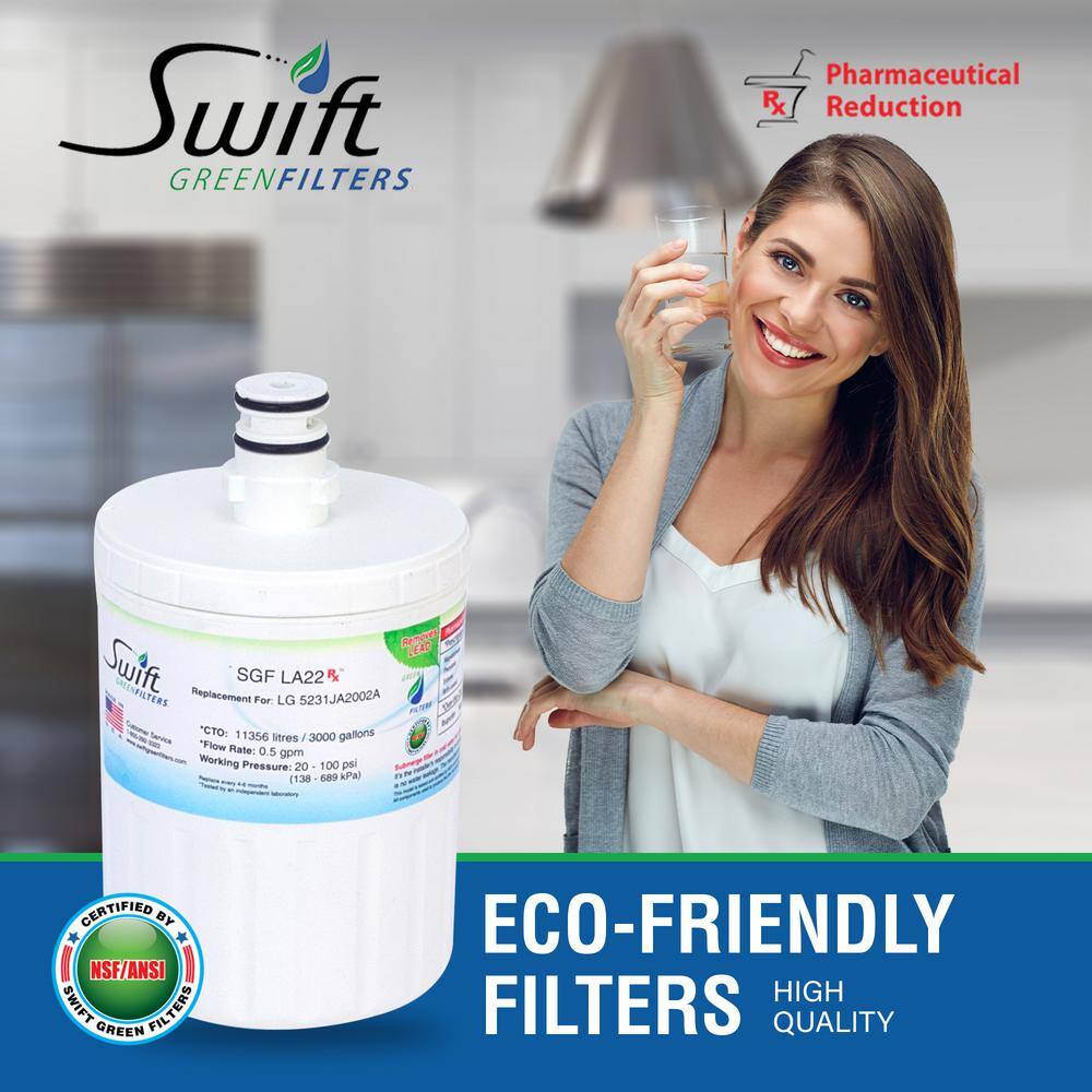 Swift Green Filters Replacement Water Filter for LG 5231JA2002A (3-Pack) SGF-LA22-RX