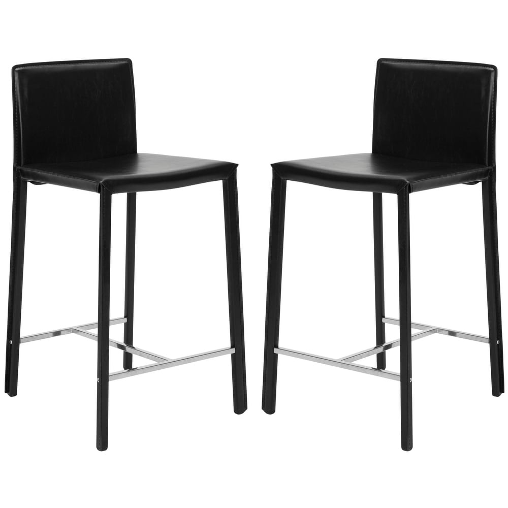 SAFAVIEH Mid Century 26 inch Park Ave Black Counter Stool (Set of 2)