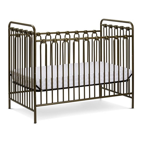 LA Baby Napa 3 in 1 Convertible Full Sized Metal Crib, Golden Nugget