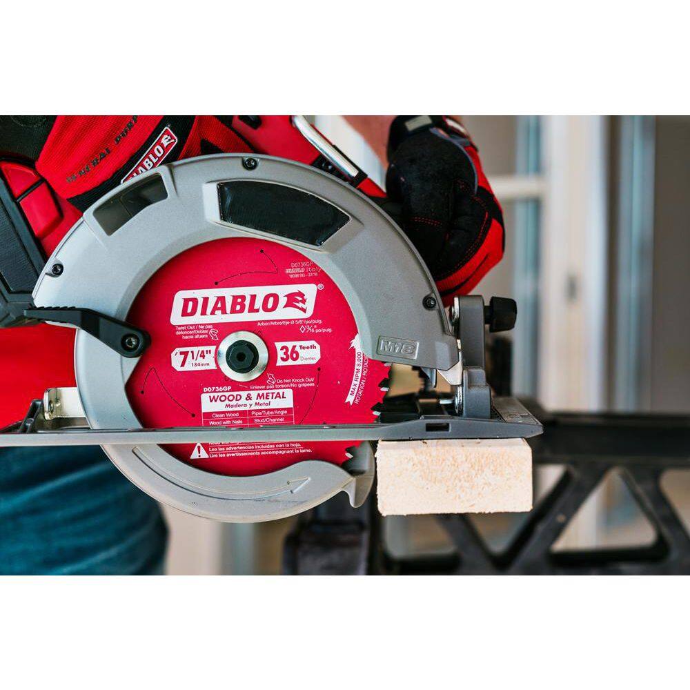 DIABLO 7-14 in. x 36-Tooth Wood  Metal Circular Saw Blade D0736GPR