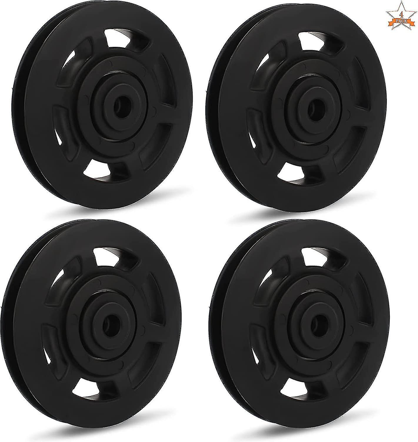 Fitness Pulley Wheel， Pulley Wheel Wearproof Gym Cable Pulley Wheel Bearing Pulley Wheel For Gym Fitness Equipment (black)4 Pieces