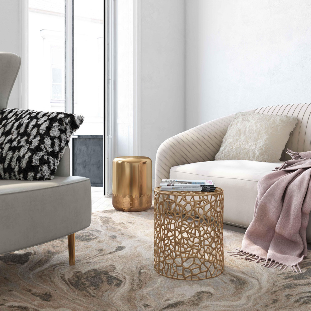 Sophia Gold Side Table   Contemporary   Side Tables And End Tables   by TOV Furniture  Houzz