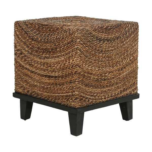 East at Main Natural Abaca Woven Cube Accent Table