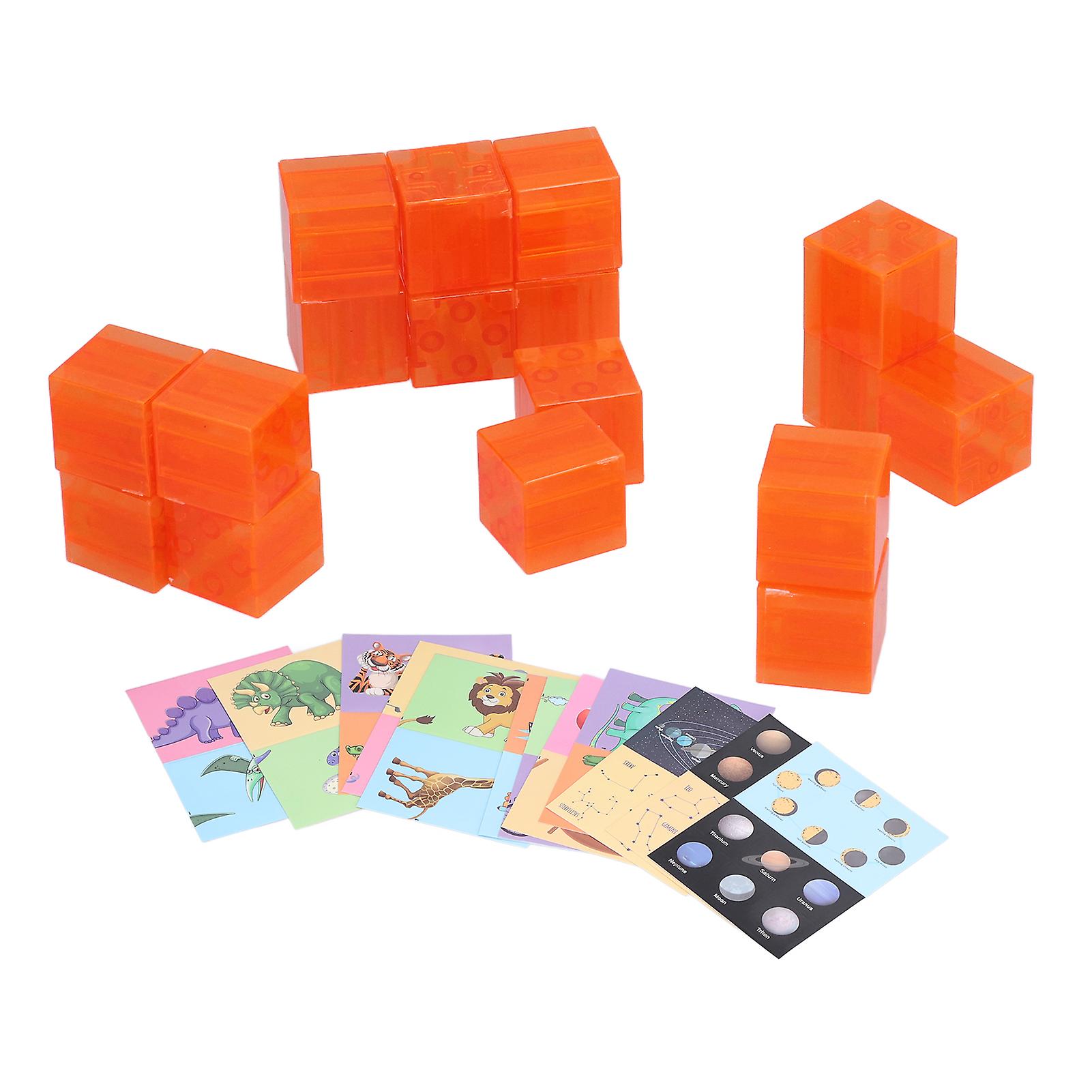 Block Puzzle Children DIY Building Blocks Puzzle with Exquisite Sticker Birthday Gift Educational Toy