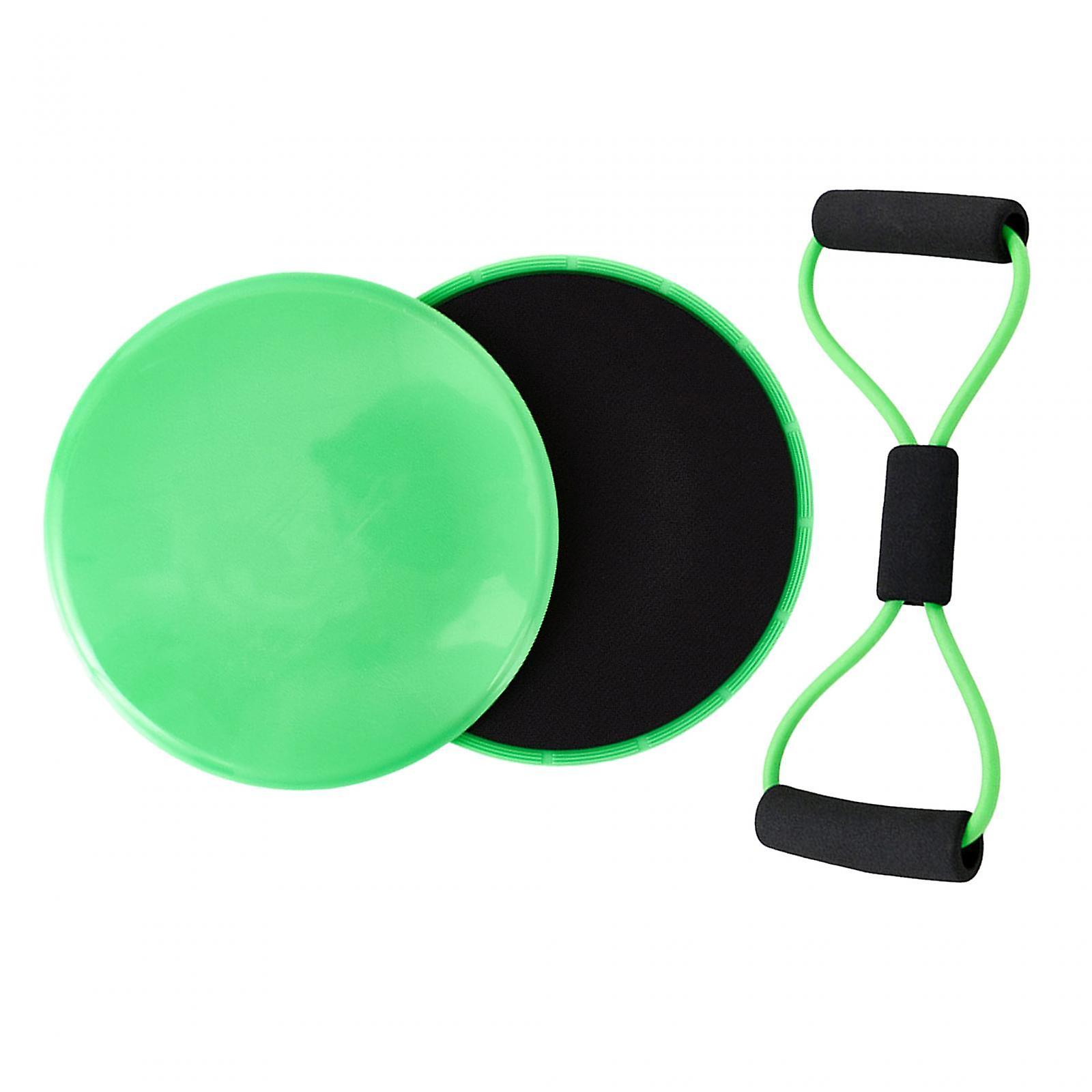 8 Shape Resistance Band And Core Sliders Durable Stretch Resistance Training Green