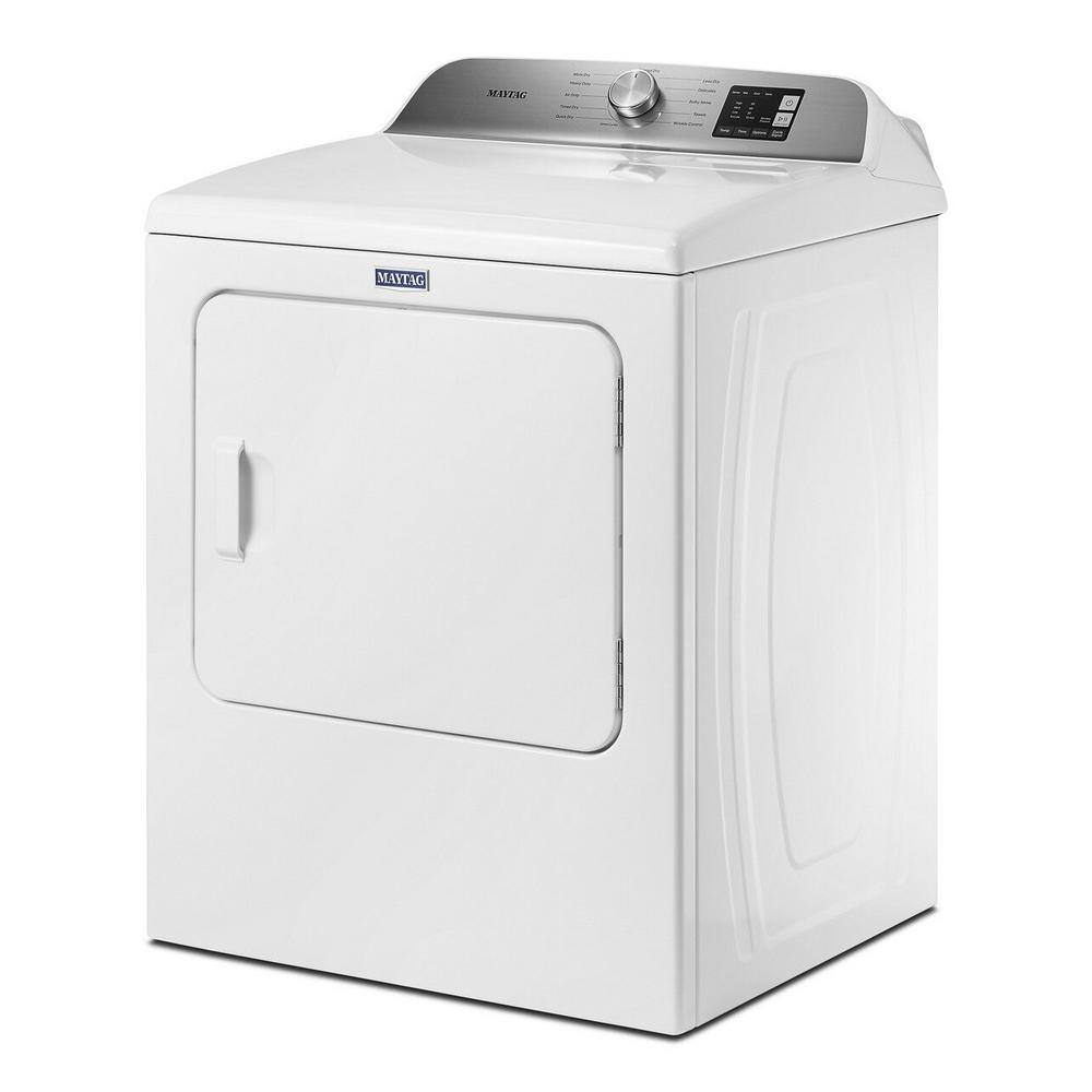 Maytag 7.0 cu. ft. 240-Volt White Electric Vented Dryer with Moisture Sensing MED6200KW