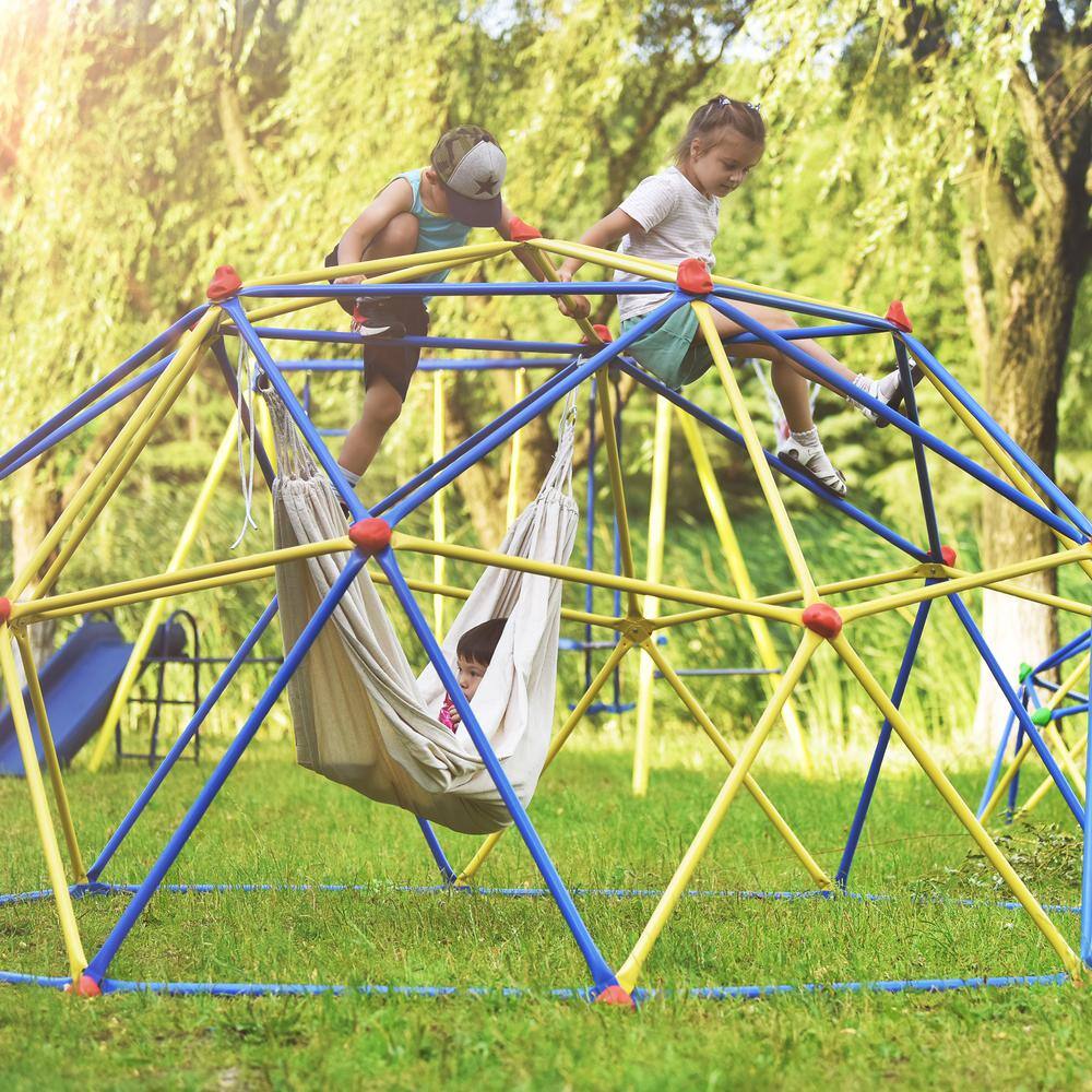 10 ft. Blue Climbing Dome Playground Dome Climber Play Center with Rust and UV Resistant Steel LN20232404