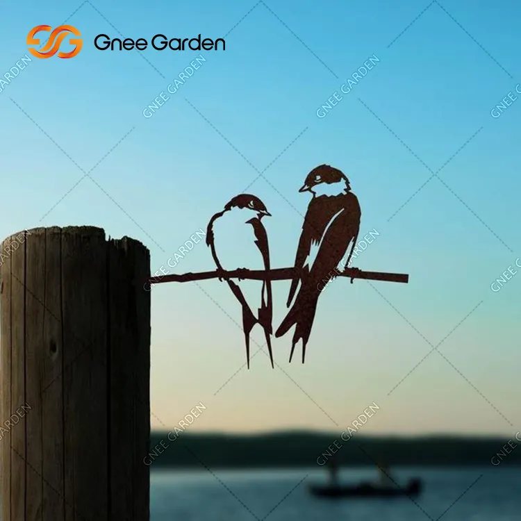 Corten steel metal garden bird decoration home decoration and garden metal decorative garden