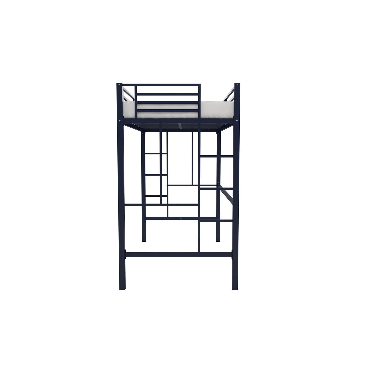 Your Zone Metal Loft Bed Twin Size Navy  Crowdfused