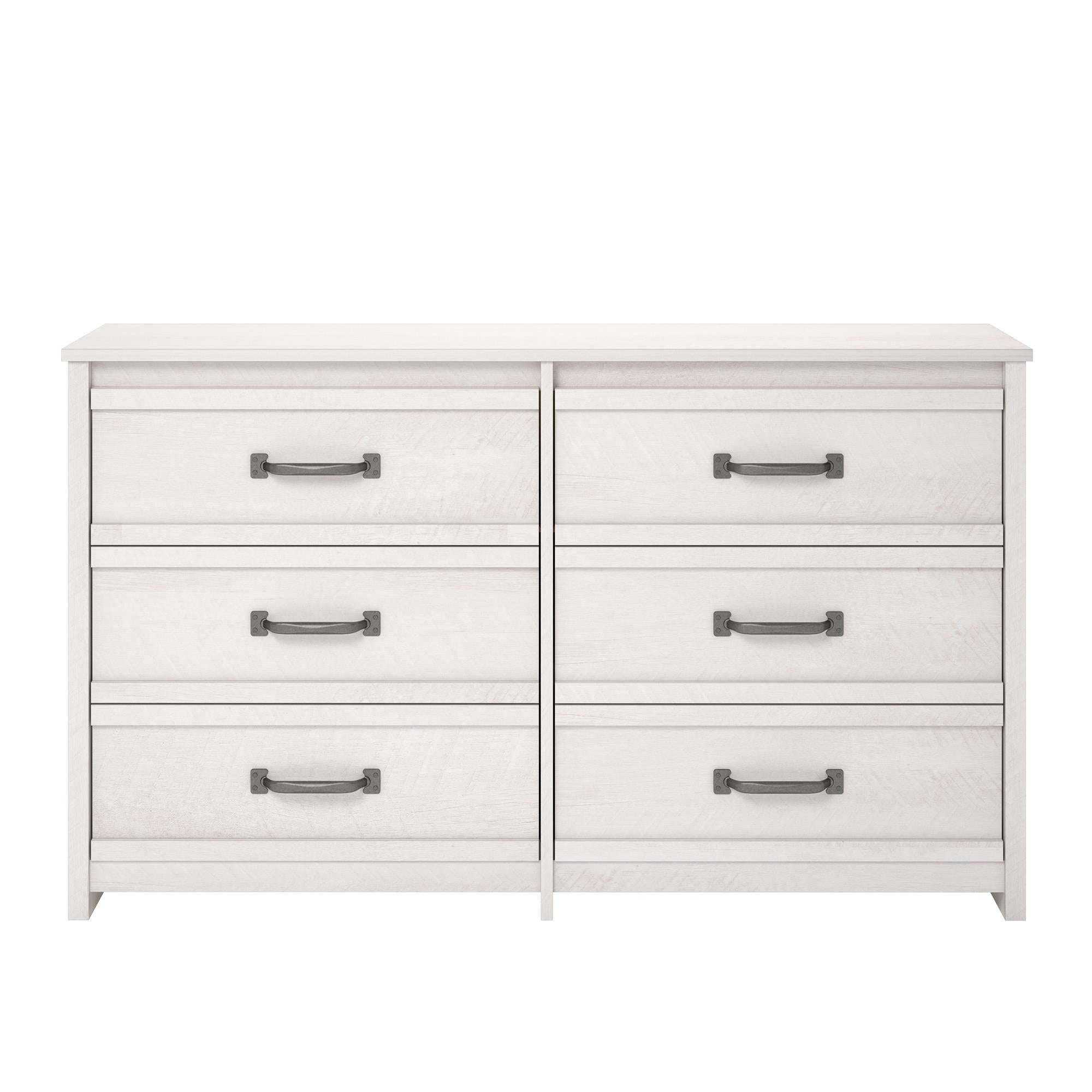 Better Homes & Gardens Rustic Ranch 6 Drawer Dresser, Ivory Oak