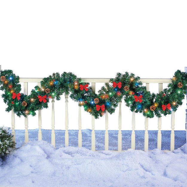 Collections Etc 9 foot Battery operated Colored Lighted Garland 105 X 9 X 3