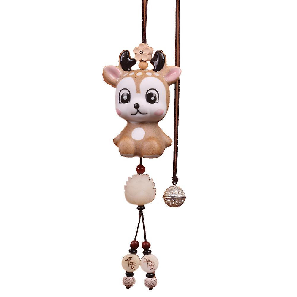 Cute Deer Car Ornament Decorative Pendent Hanging Accessory Gift Crafts For Home Office Bedroom Decoration Type 4