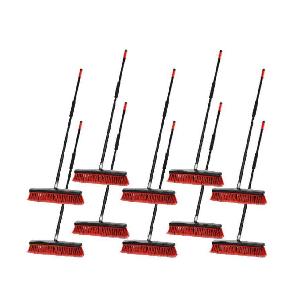 Alpine Industries 18 in. Red Multi-Surface 2-in-1 Squeegee Push Broom (10-Pack) 4600-18-2-10PK