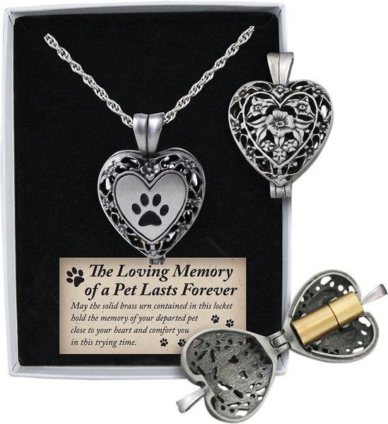 Cathedral Art Paw Print Memorial Ashes Locket Necklace