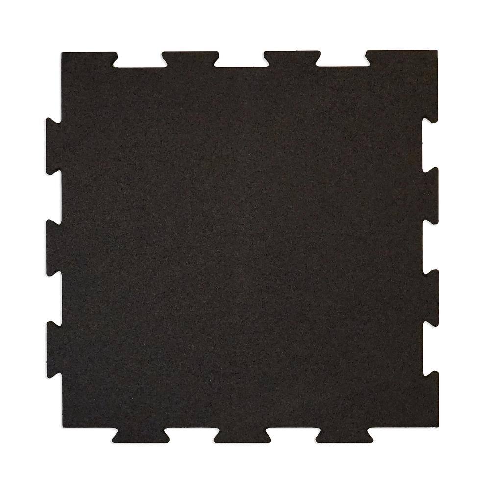 Survivor SportFloor Interlocking isometric Black 24 in. x 24 in. x 0.3 in. Rubber GymWeight Room Flooring Tiles (24 sq. ft.) (6-Pack) 01020805000