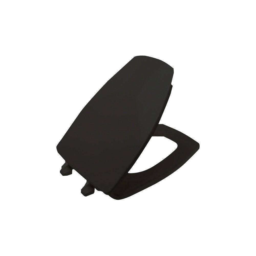 KOHLER Rochelle Elongated Closed Front Toilet Seat in Black