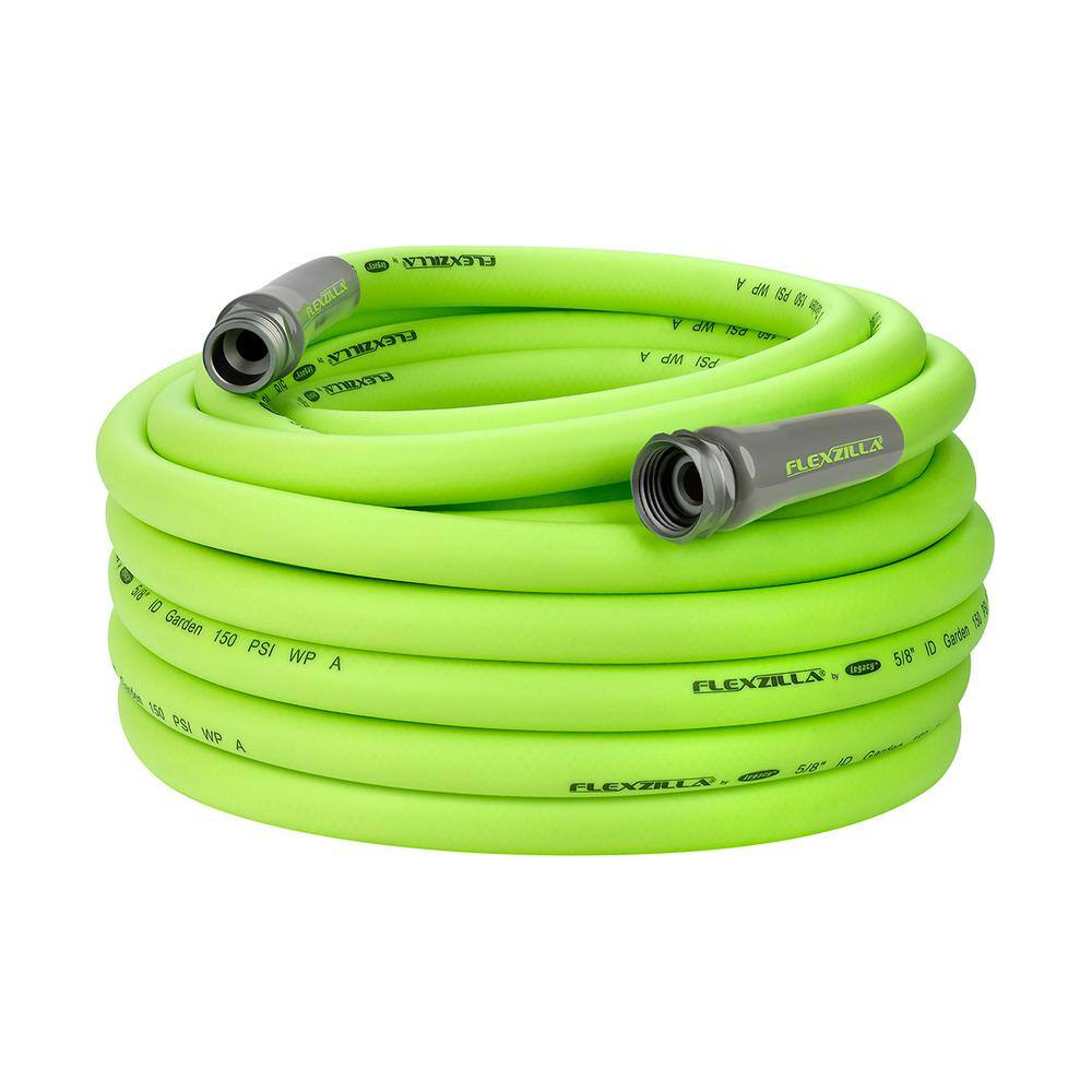 Flexzilla 58 in. x 75 ft. Garden Hose with 34 in. GHT Fittings HFZG575YW-E