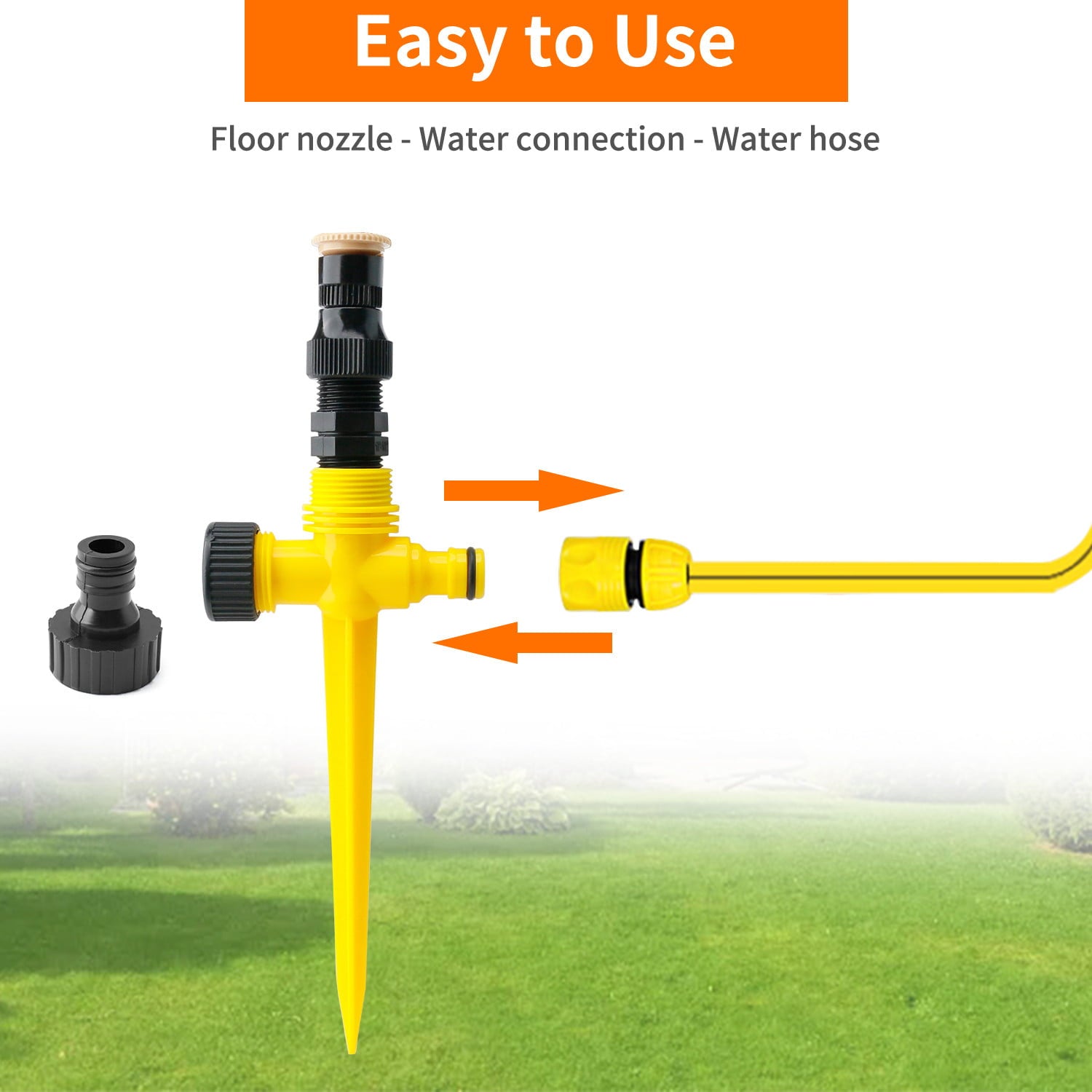 Elegant Choise Lawn Sprinklers for Yard Garden Watering Sprayer Irrigation System， Yellow