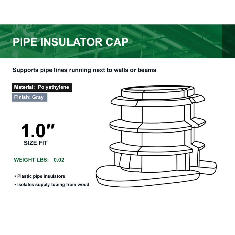 The Plumber's Choice 1 in. PEX Tubing Insulator Cap Metal Stud Insulator Cushions Wiring and Piping from Wood Hard Plastic (10-Pack) 001PXINS-10