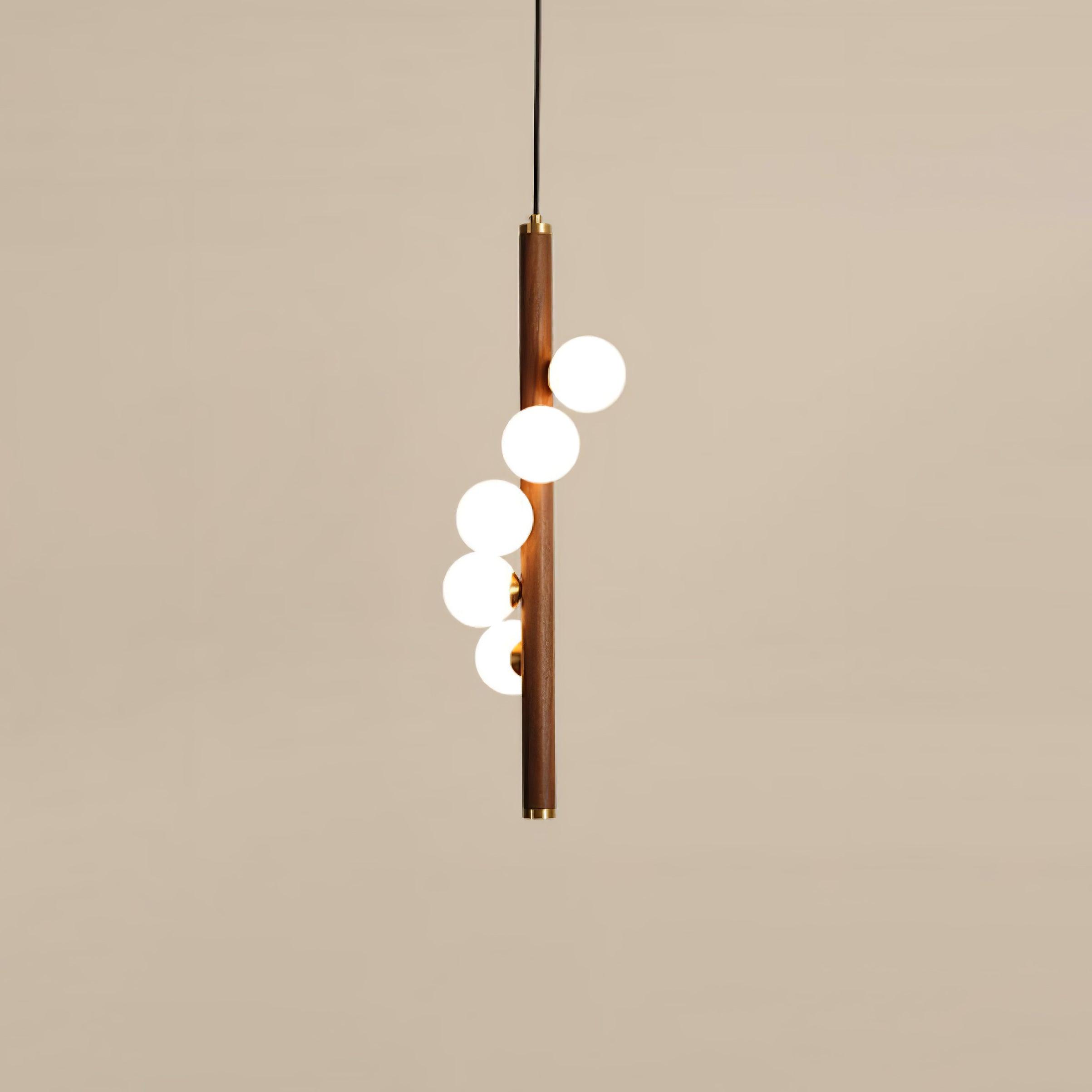 Vertical Orb Timber Pendant Lamp