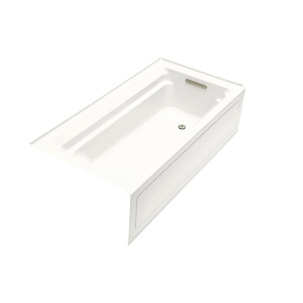 KOHLER Archer 72 in. x 36 in. Soaking Bathtub with Right-Hand Drain in White K-1125-RA-0