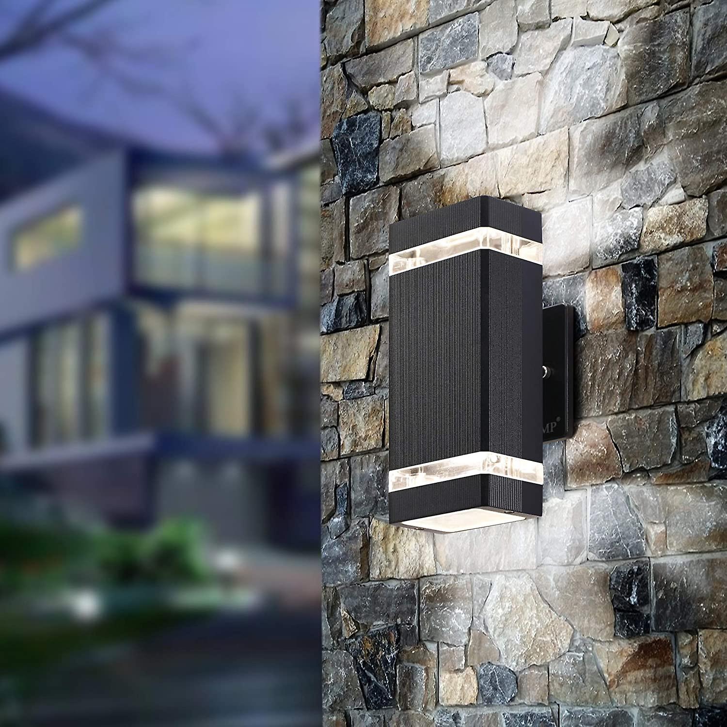 Pack Led Outdoor Square Up And Down Wall Lights， Waterproof Aluminum Body， 3000k 5w With Etl Certificate