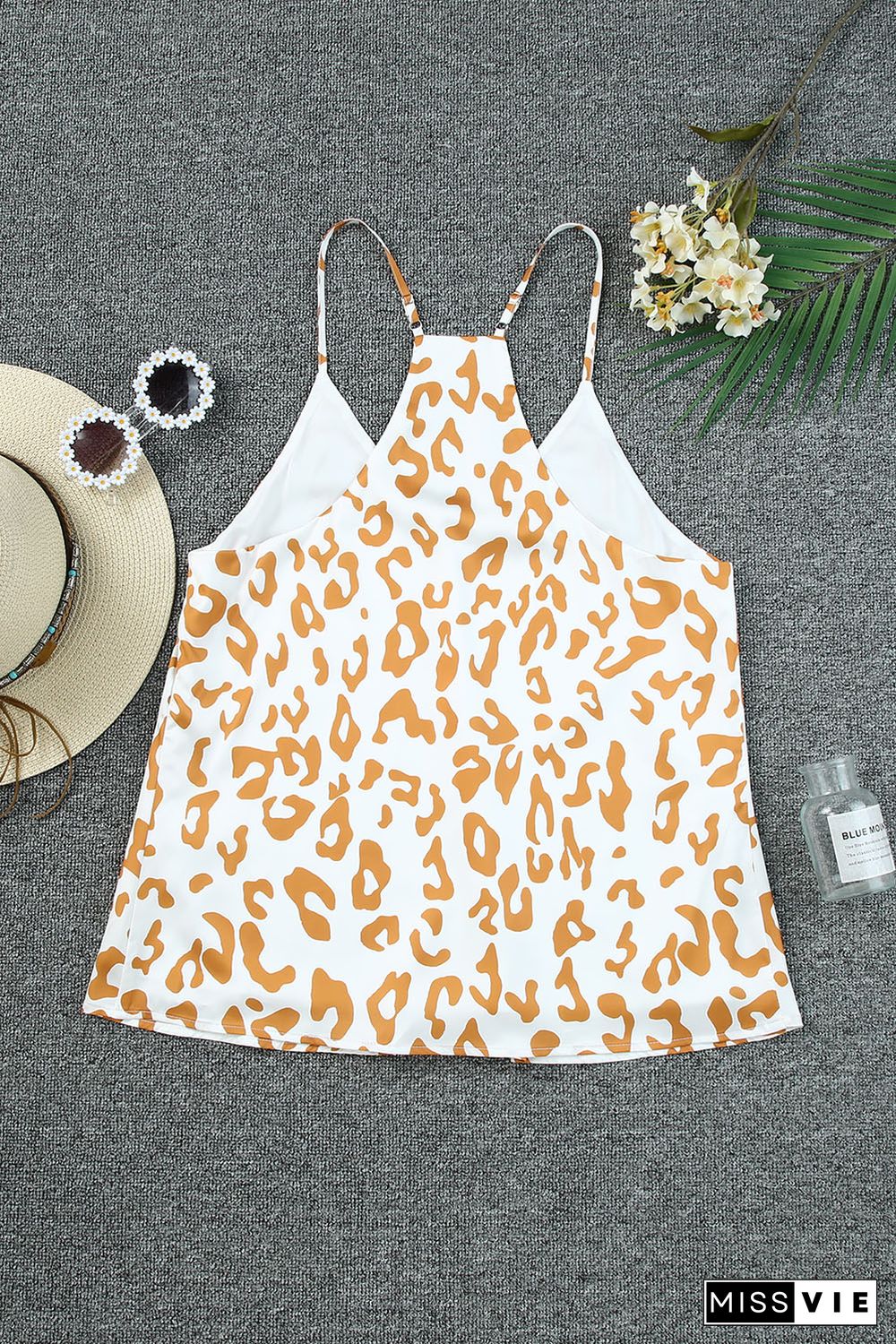 Leopard V Neck Loose Tank Top