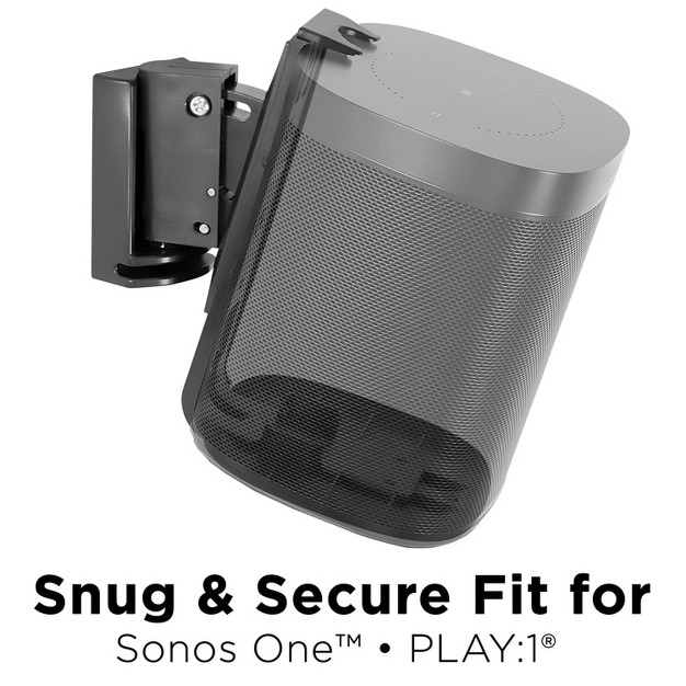 Mount it Adjustable Speaker Wall Mount Compatible With Sonos One One Sl And Play 1 Low profile Adjustable Tilt amp Swivel Speaker Mount Single