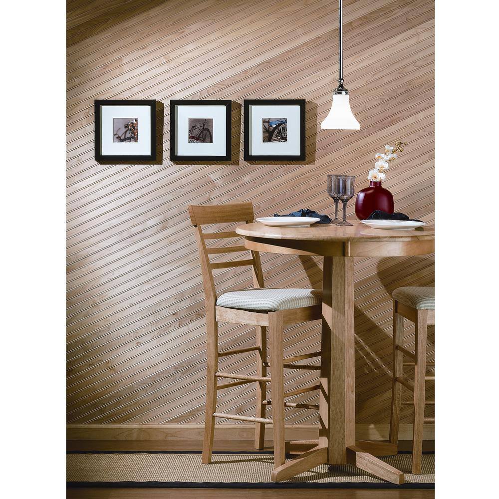 HOUSE OF FARA 516 in. x 3-18 in. x 96 in. Basswood Tongue and Groove Wainscot Paneling 96B