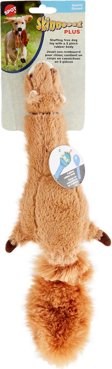 Ethical Pet Skinneeez Plus Squirrel Stuffing-Free Squeaky Plush Dog Toy