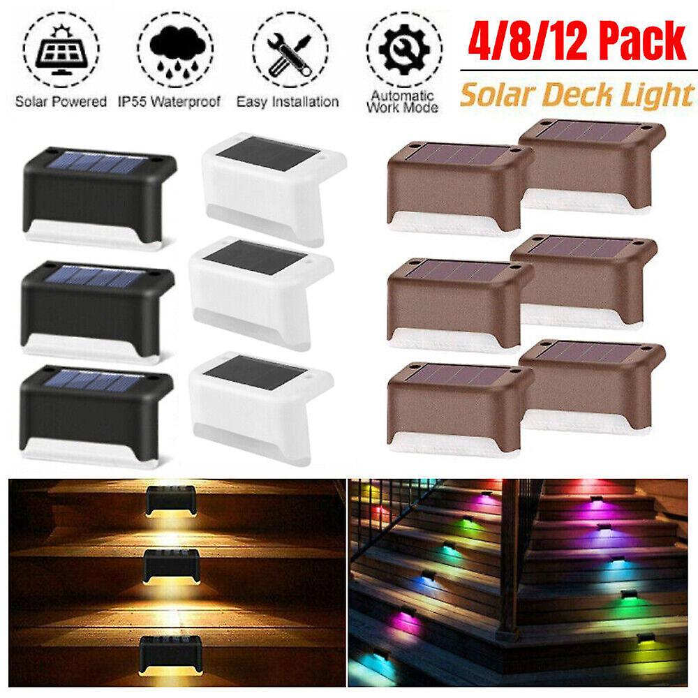 Solar Led Deck Lights Outdoor Path Garden Patio Pathway Stairs Step Fence Lamp W12782868