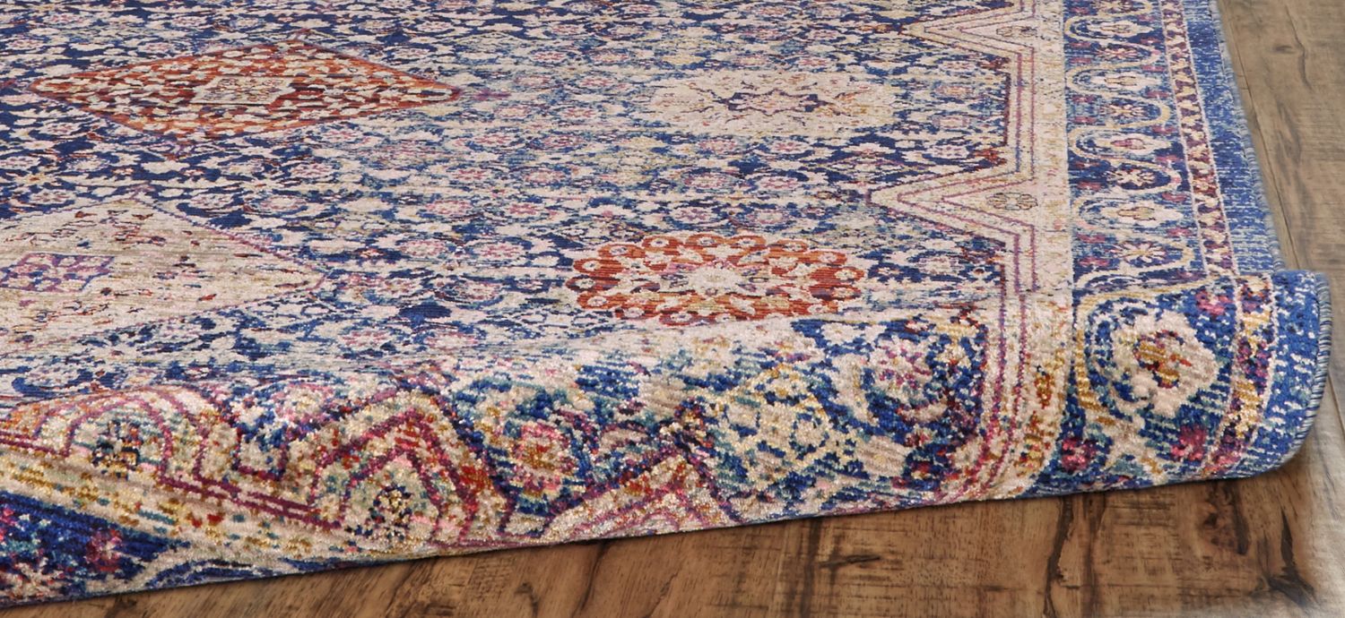 Tessina Blue and Rust Rug by BD Fine