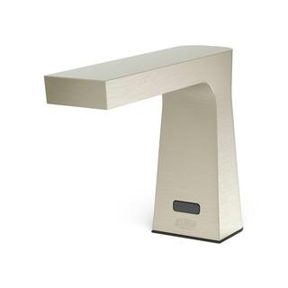 Zurn EZ Gear-Driven Camaya Series Touchless Single Hole Bathroom Faucet with 0.5 GPM Spray Outlet in Brushed Nickel Z6953-XL-CV-F-BN