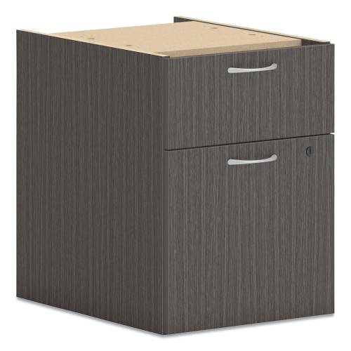 HON Mod Hanging Pedestal， Left or Right， 2-Drawers: Box/File， Legal/Letter， Slate Teak， 15