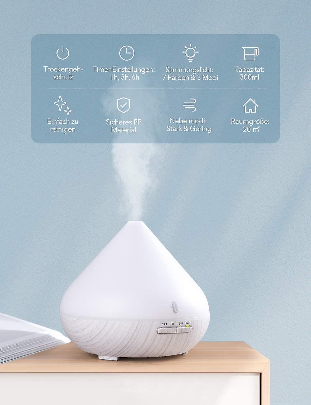 Aroma Diffuser With Patented Oil Flow System - 300ml - Bpa Free Humidifier - For Yoga， Salon， Spa， Living Room， Bedroom， Bathroom Or Kids Room