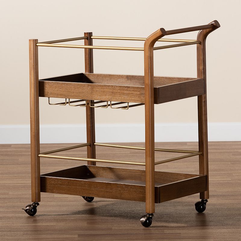 Baxton Studio Tahir Trolley Bar Cart