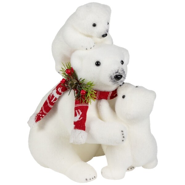 Mama Polar Bear and Cubs Christmas Figures