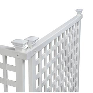 Enclo Privacy Screens 4.8 ft. H x 3 ft. W White Vinyl Highland-Lattice Privacy Screen Kit (2-Pack) ZP19047