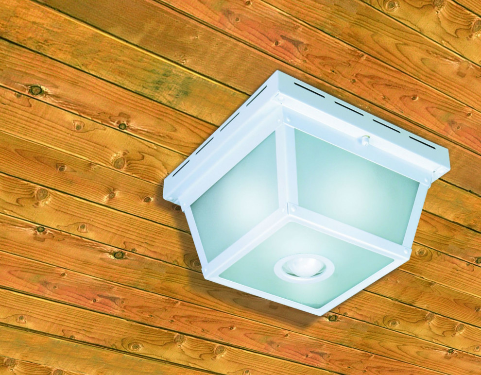 Heath Zenith HZ 4305 4 Light 9 11/32 quotW Outdoor Flush Mount   Transitional   Outdoor Flush mount Ceiling Lighting   by Buildcom  Houzz