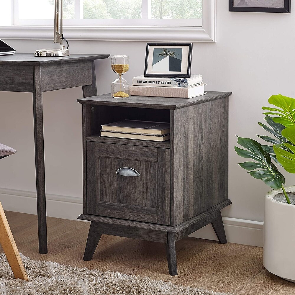 Caffoz Wooden Home Office File Cabinet with Fully Extended Drawer