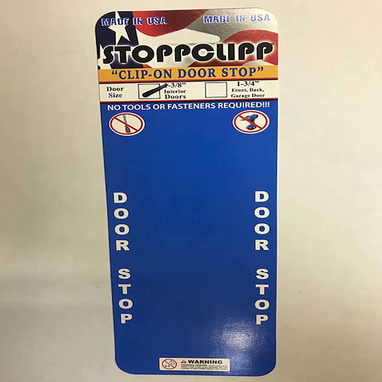 STOPPCLIPP 3 in. W X 3 in. L Steel White Door Stop Mounts to door