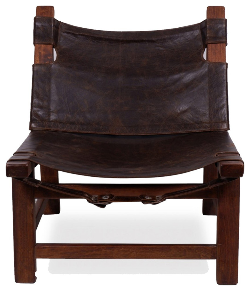 Winchester Accent Leather Chair   Transitional   Armchairs And Accent Chairs   by Primitive Collections  Houzz