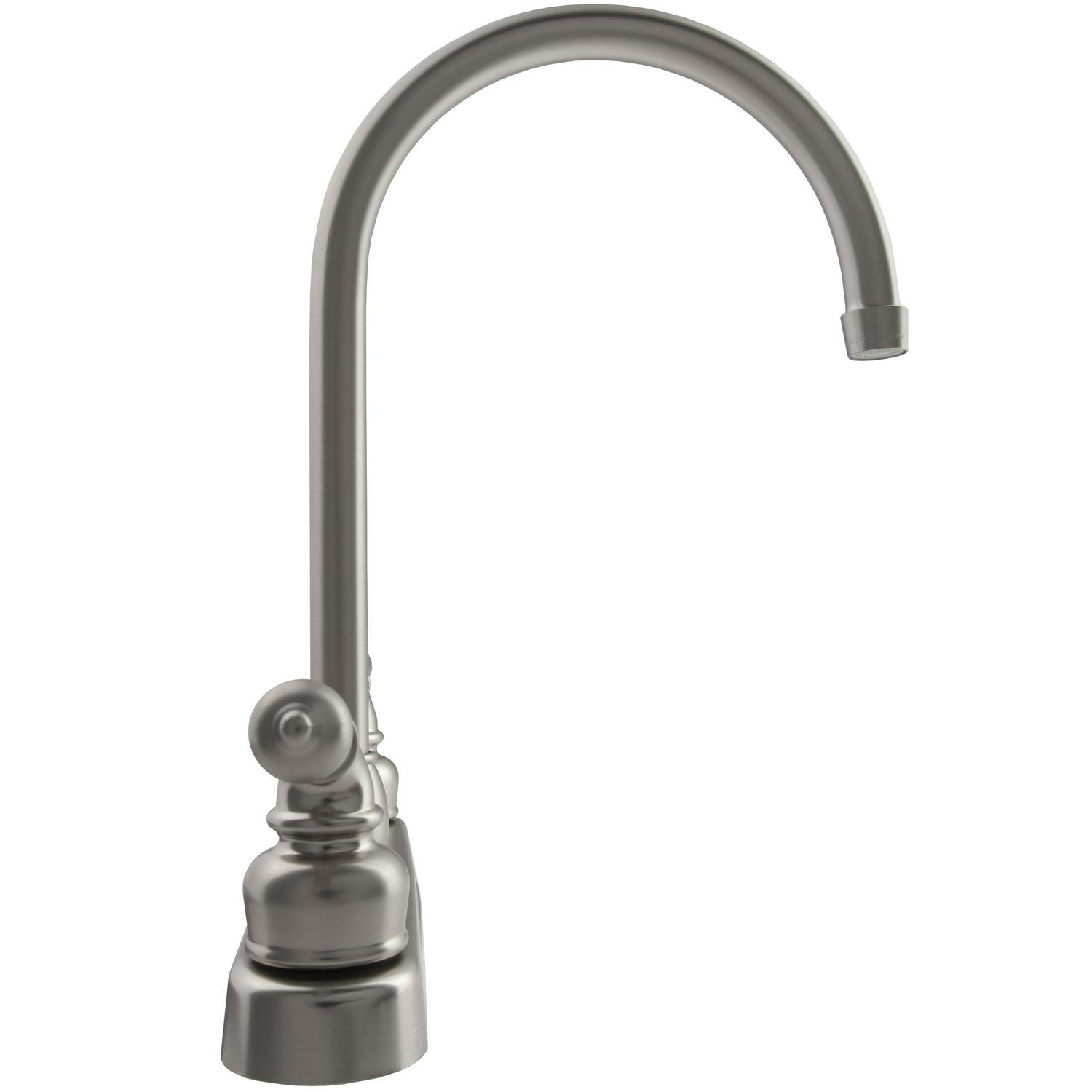 Dura Faucet J-Spout RV Kitchen Faucet  Brushed Satin Nickel